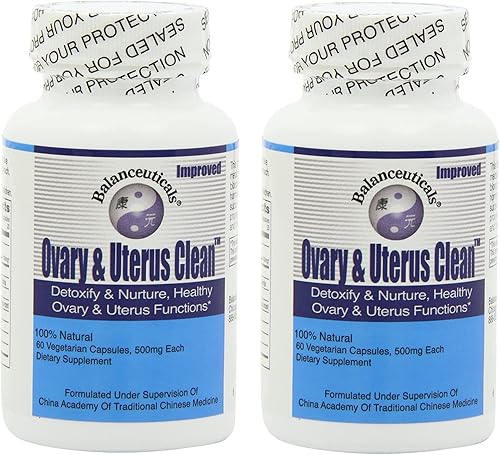 Balanceuticals Ovary & Uterus Clean, cápsulas de suplemento dietético de 500 mg, botella de 60 unidades (paquete de 2)