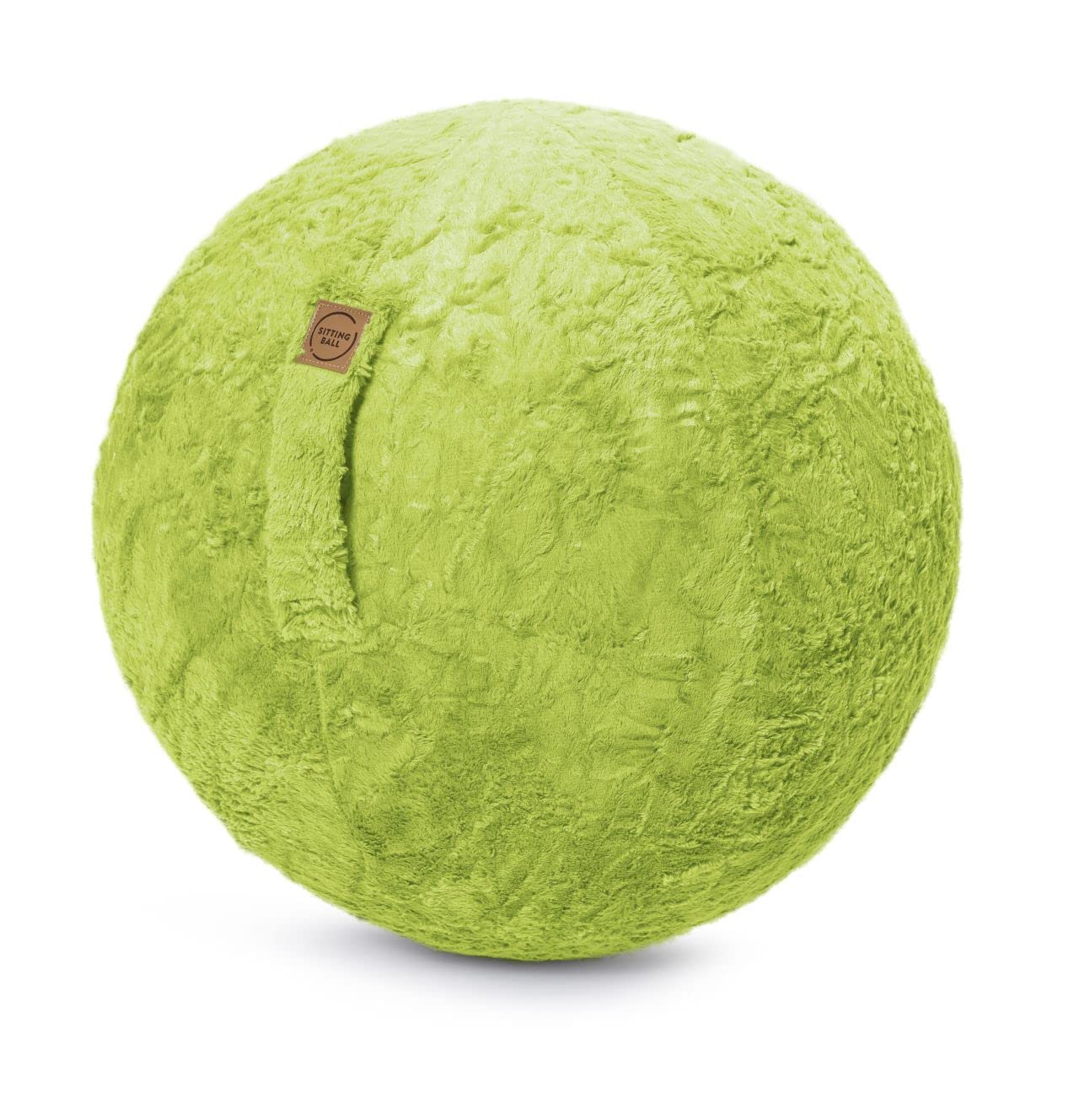 Fluffy Webplüsch Sitzball, kuscheliger Gymnastikball, Fitnessball mit Plüschstoff, Yogaball, ca. 65 ⌀, bei 30° waschbar, Mittelgrau