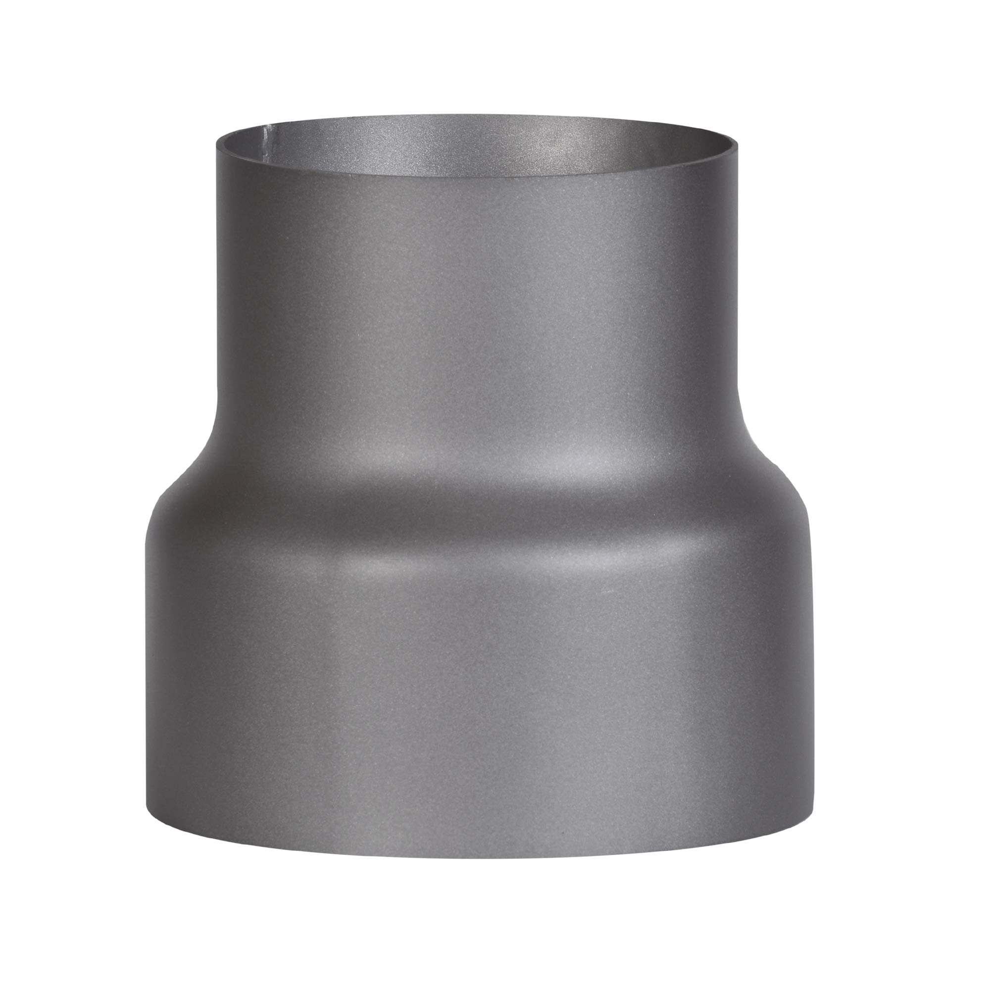 FIREFIX RD150/Ü9 Reduzierung 180 auf 150 für 2 mm starke Rauchrohre, dunkelgrau lackiert, von 180 mm Ofenanschluss auf 150 mm Wandanschluss