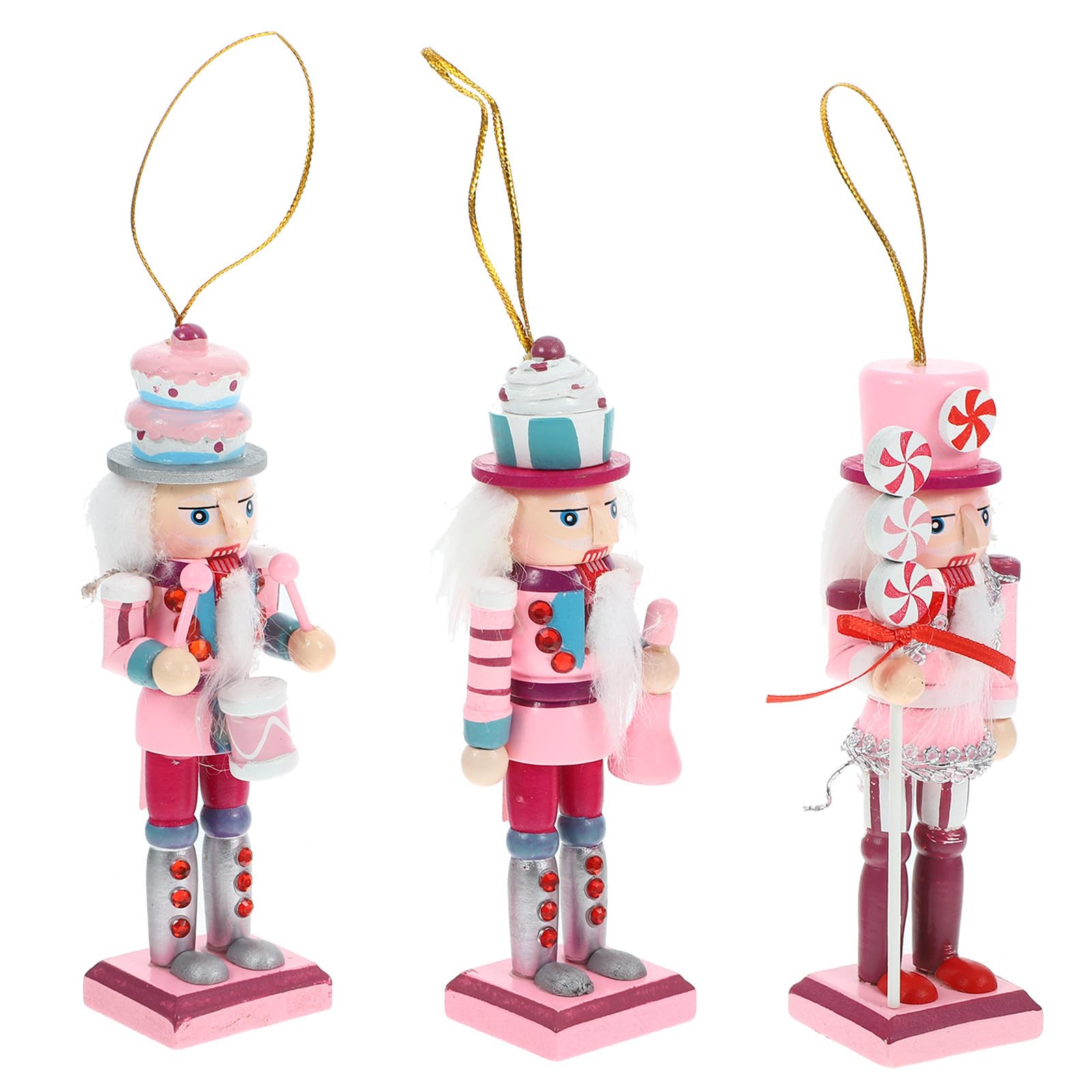 15 Piezas Figura de Cascanueces de Madera, Adorno Navideño para