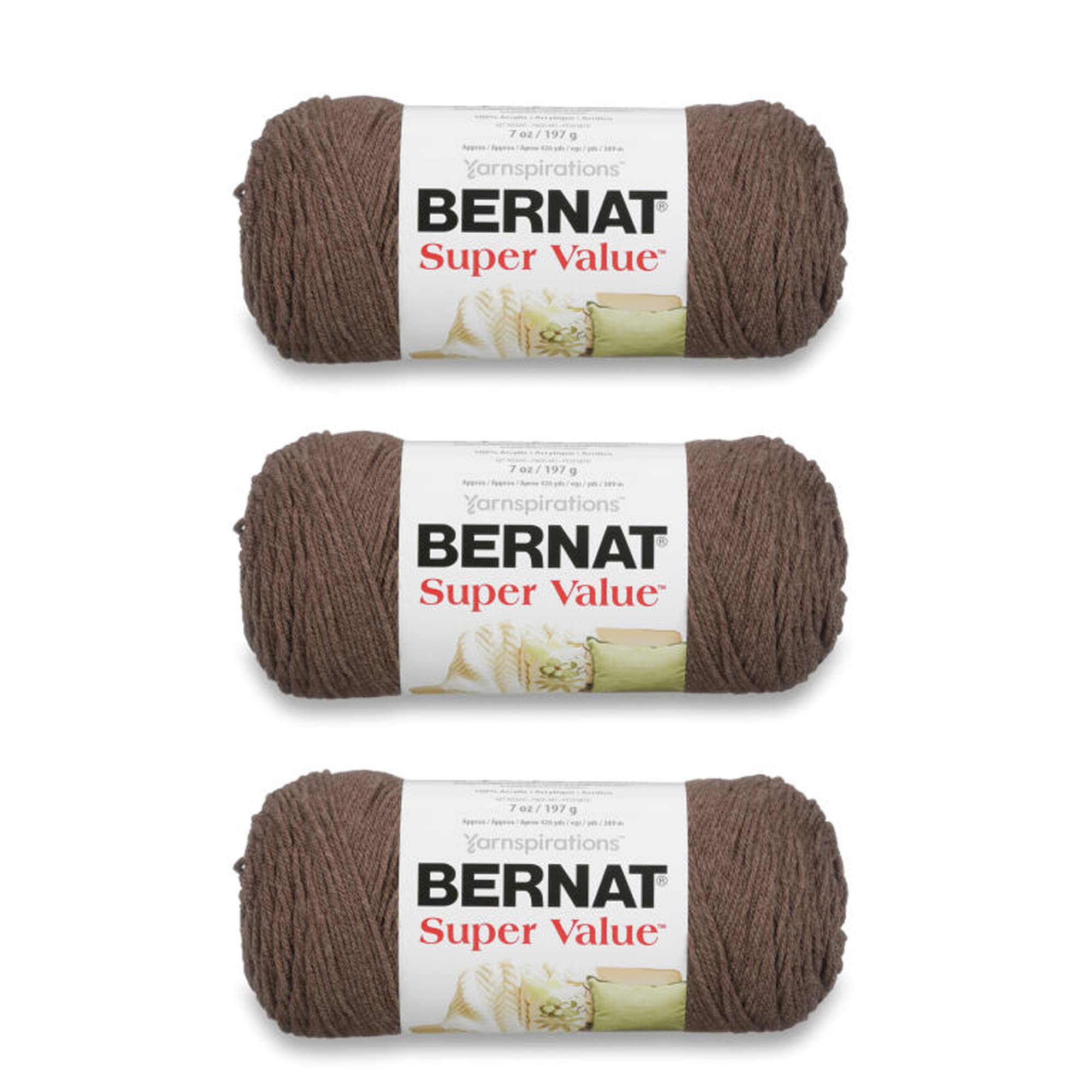 Amazon.com: Bernat Super Value Taupe Heather Yarn - 3 Pack of 198g