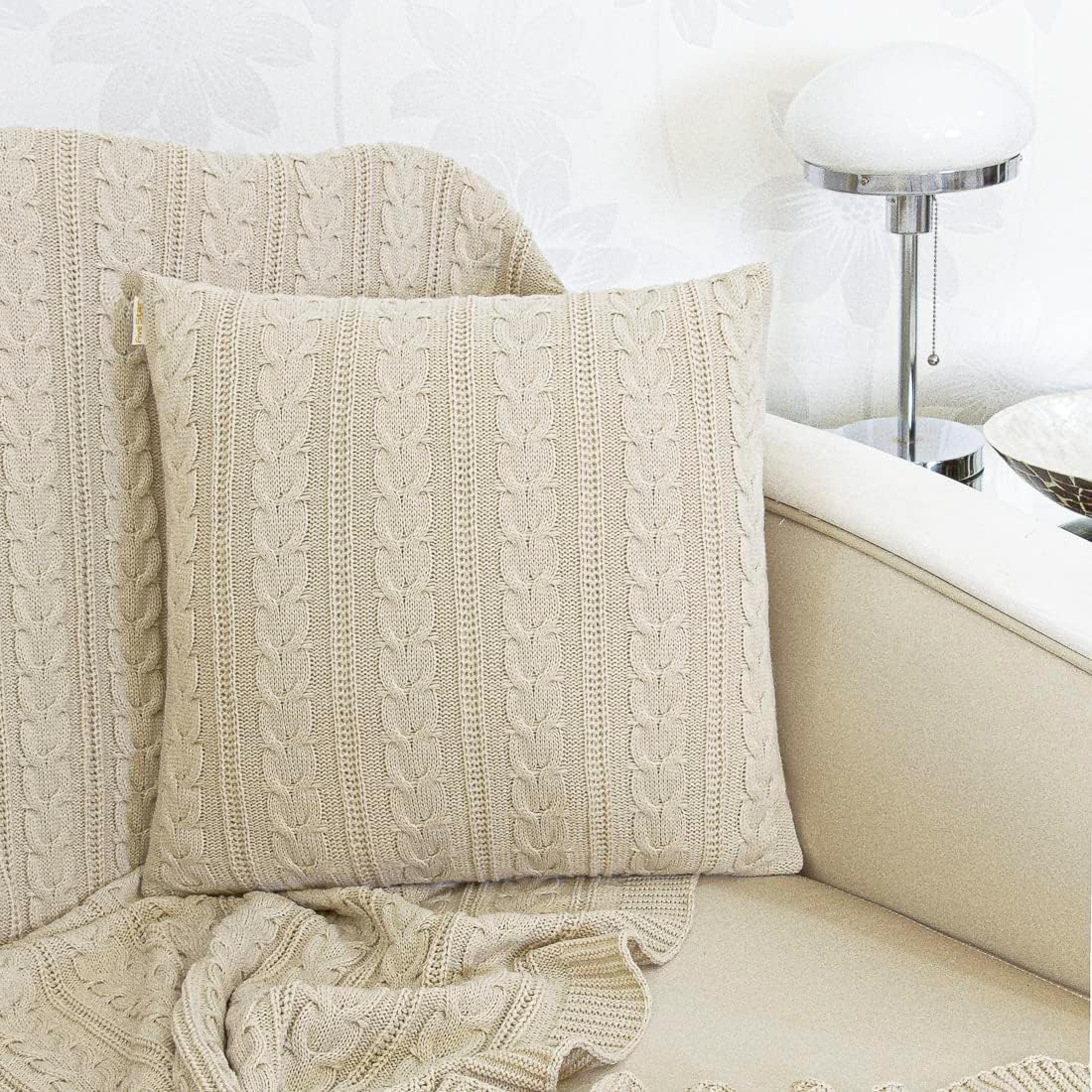 Capa de Almofada Trico 50x50cm