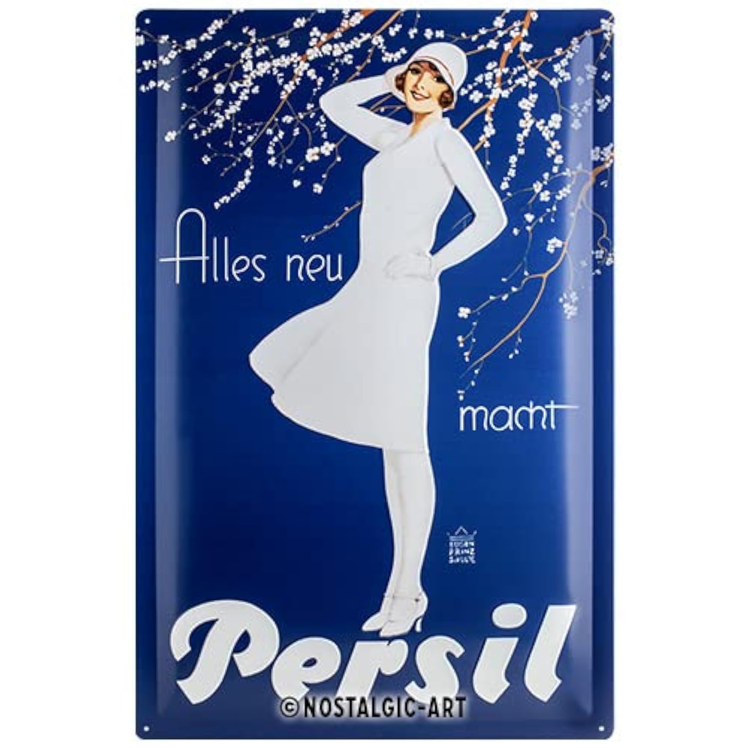 Nostalgic-Art Retro Blechschild - Persil - Weiße Dame Blau, Vintage Geschenk-Idee für Retro-Fans, zur Dekoration, 40 x 60 cm