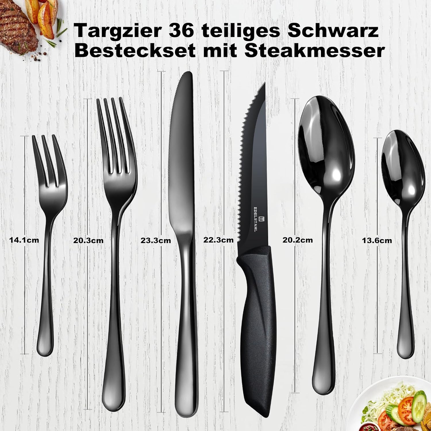 Black Cutlery and Black Steak Knife