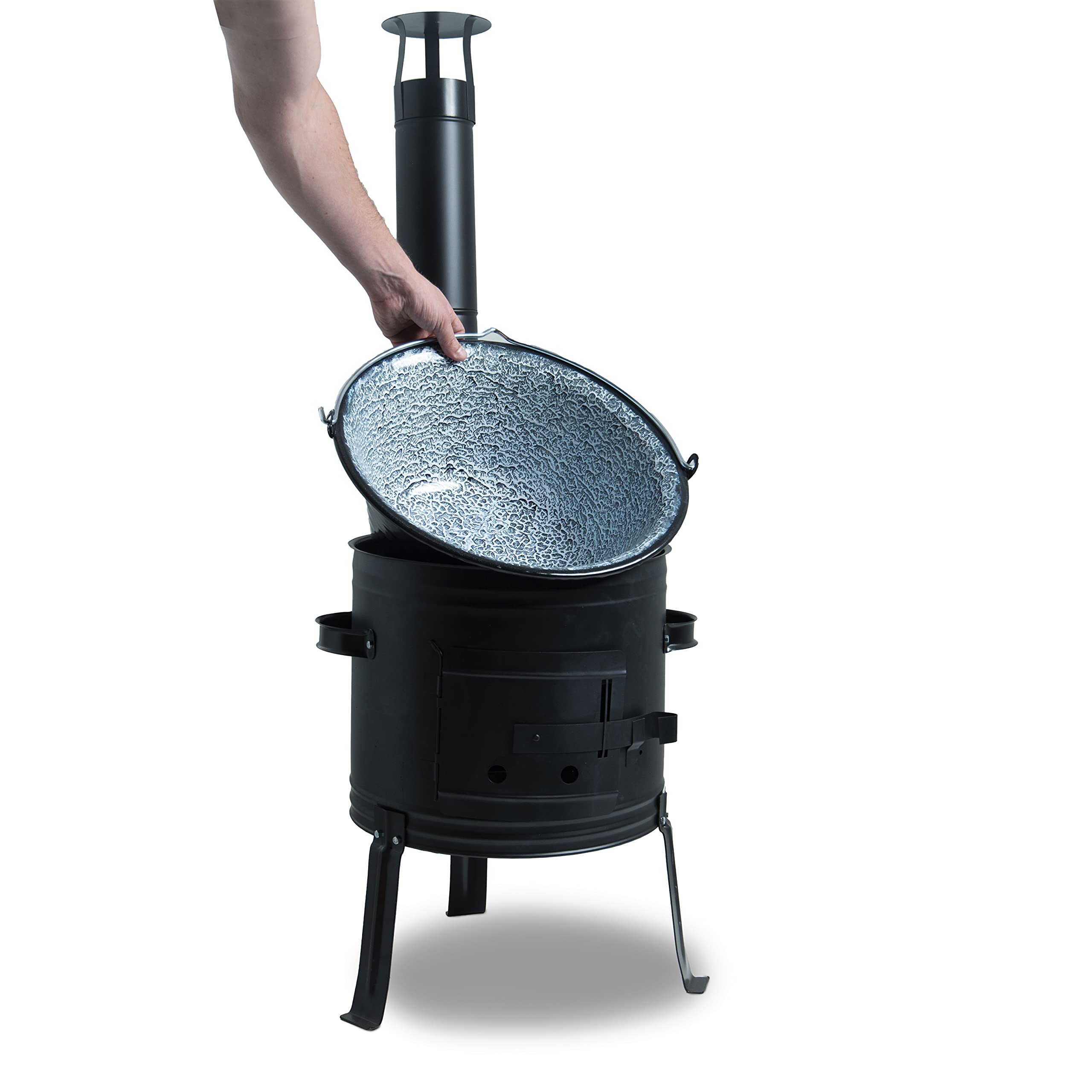 Utschak Braciere Da Campo 55 Cm - Per Cucina All'Aperto, Gulasch, Grigliate | In Lamiera Spessa 2 Mm, Con Griglia - Foto 6