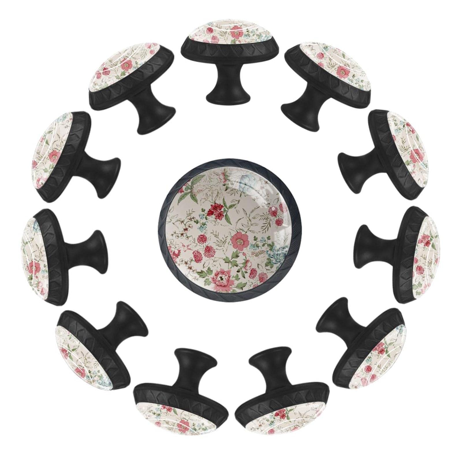 Boutons de tiroir ronds Fleurs poignée meuble 35 mm commode chambre crèche salle de jeux