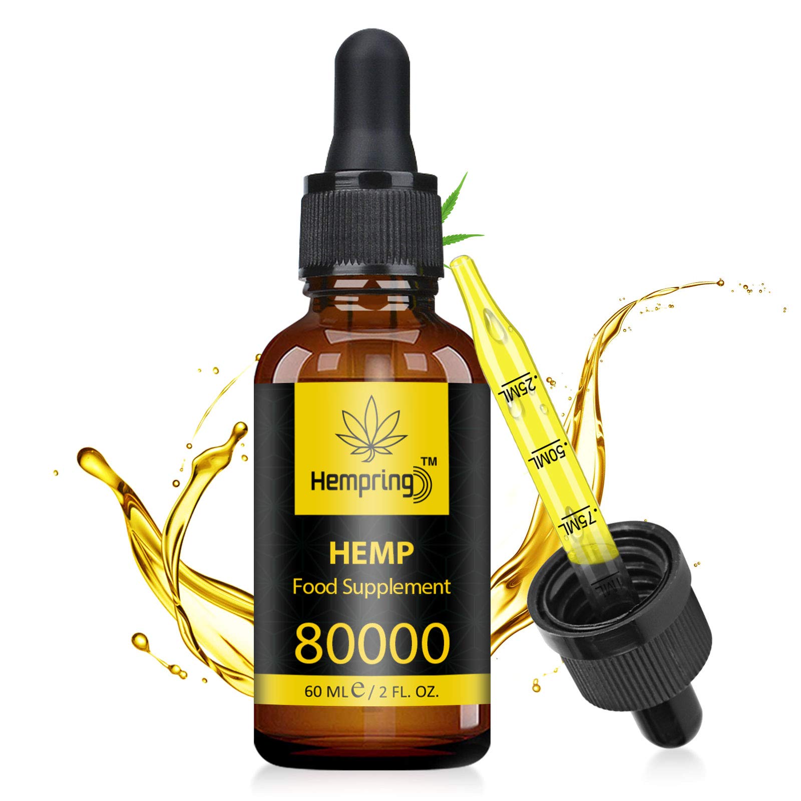 Natural Oil, Premium High Strength Oil 80000mg, 60ML Maximum Value Natural Supplement Vegan & Vegetarian Friendly, Made in USA