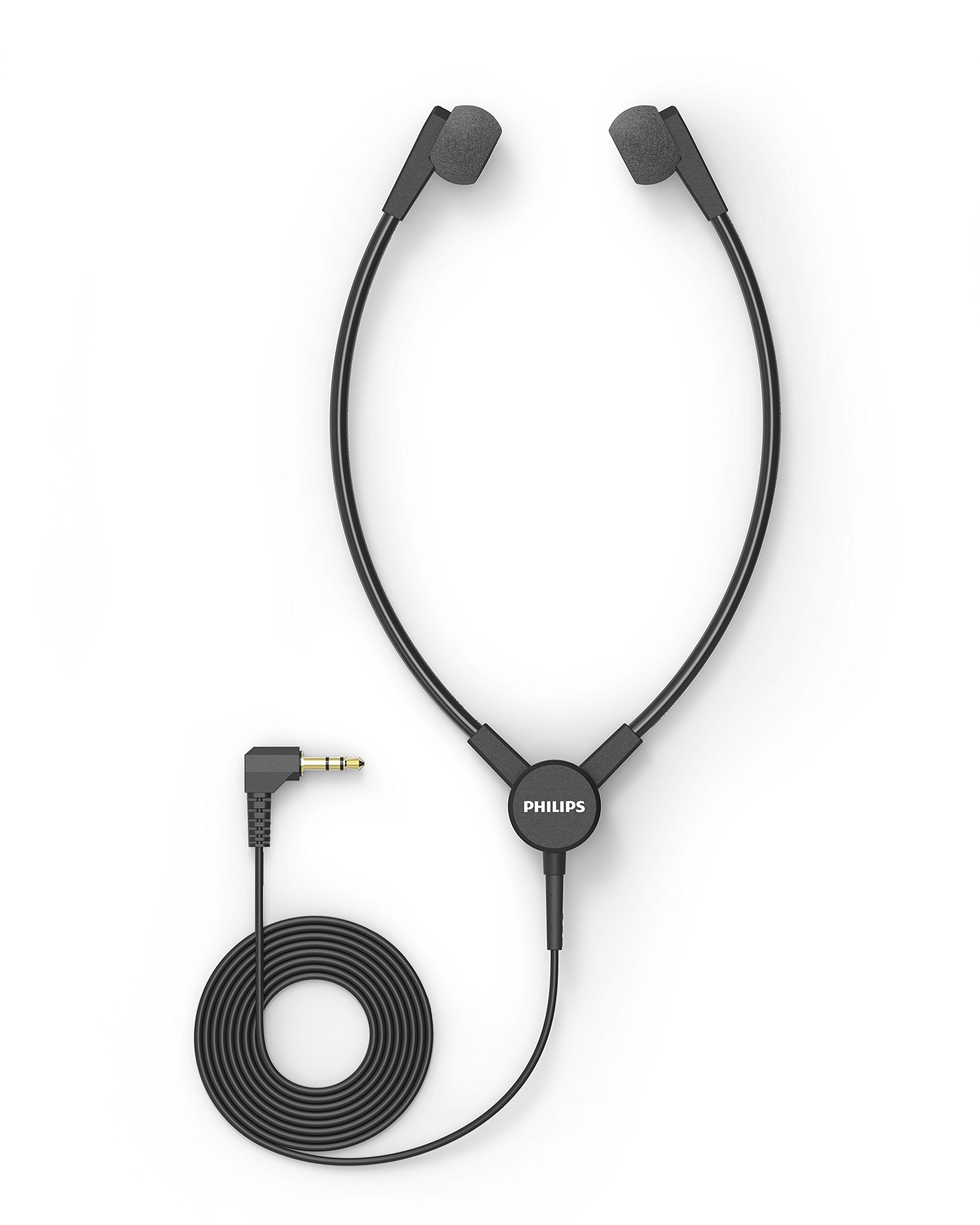 Philips ACC0233 Playback Stethoscope Headphones Dictation and Playback Systems Without Joint and One-Ear Hook 3.5 mm Jack Anthracite