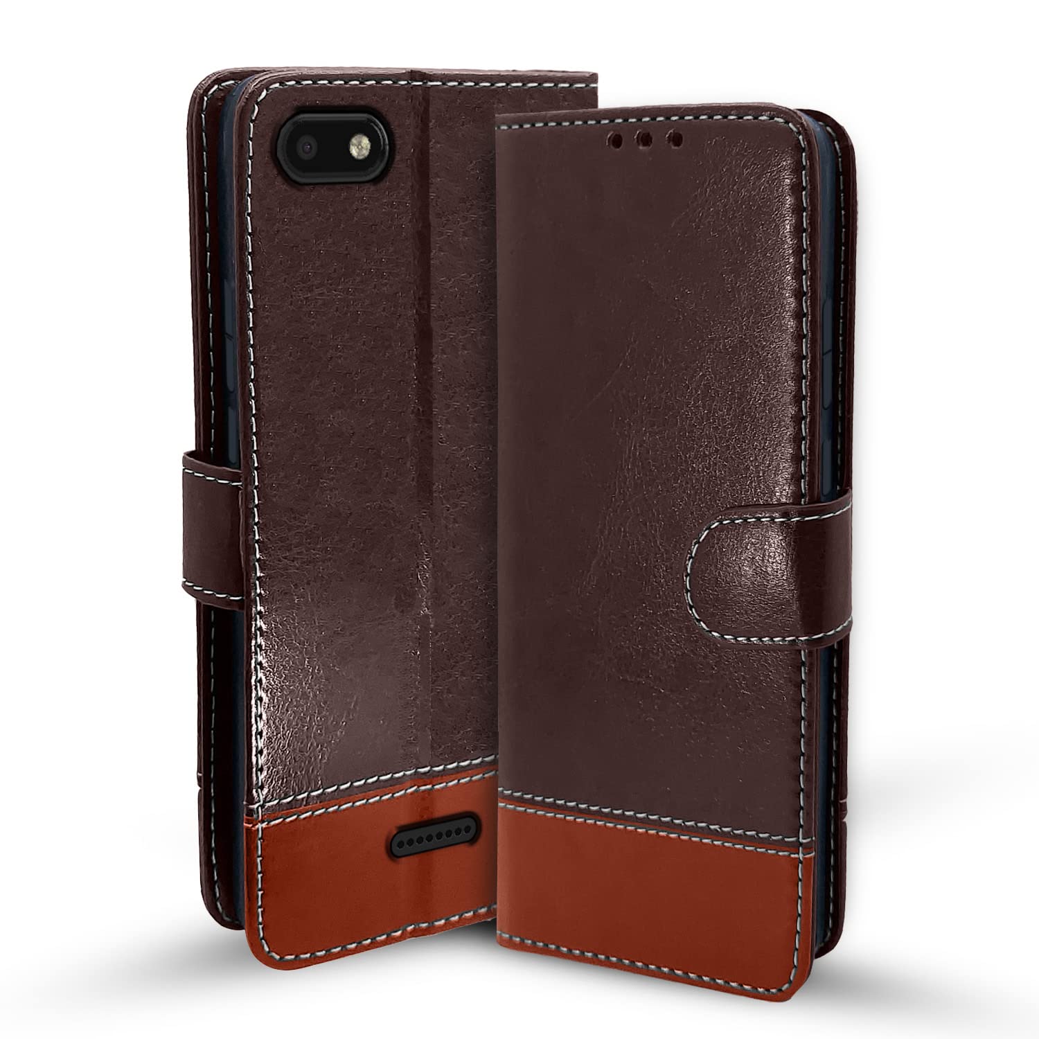 Pikkme Mi Redmi 6A Flip Cover | Dual-Tone PU Leather Finish | Wallet Style & Stand | Magnetic Flip Case for Mi Redmi 6A (Coffee & Brown) (B0B9NKZLNL) Amazon Price History, Amazon Price Tracker