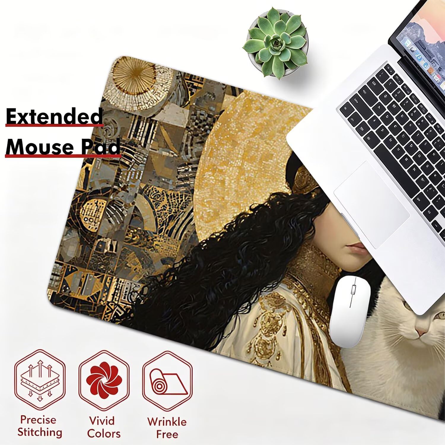 Tappetino Mouse Gaming XXL, Mousepad 1200x600x4mm Retro Bellezza 0x0-165 | Tappetino Scrivania con Base in Gomma Antiscivolo Bordi Cuciti per Computer, PC, Migliora la Precisione e la Velocità