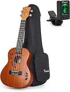 Kmise Concert Ukulele Uke Acoustic Hawaiian Guitar 23 Inch 18 Frets Mahagany With Ukelele Bag and Tuner