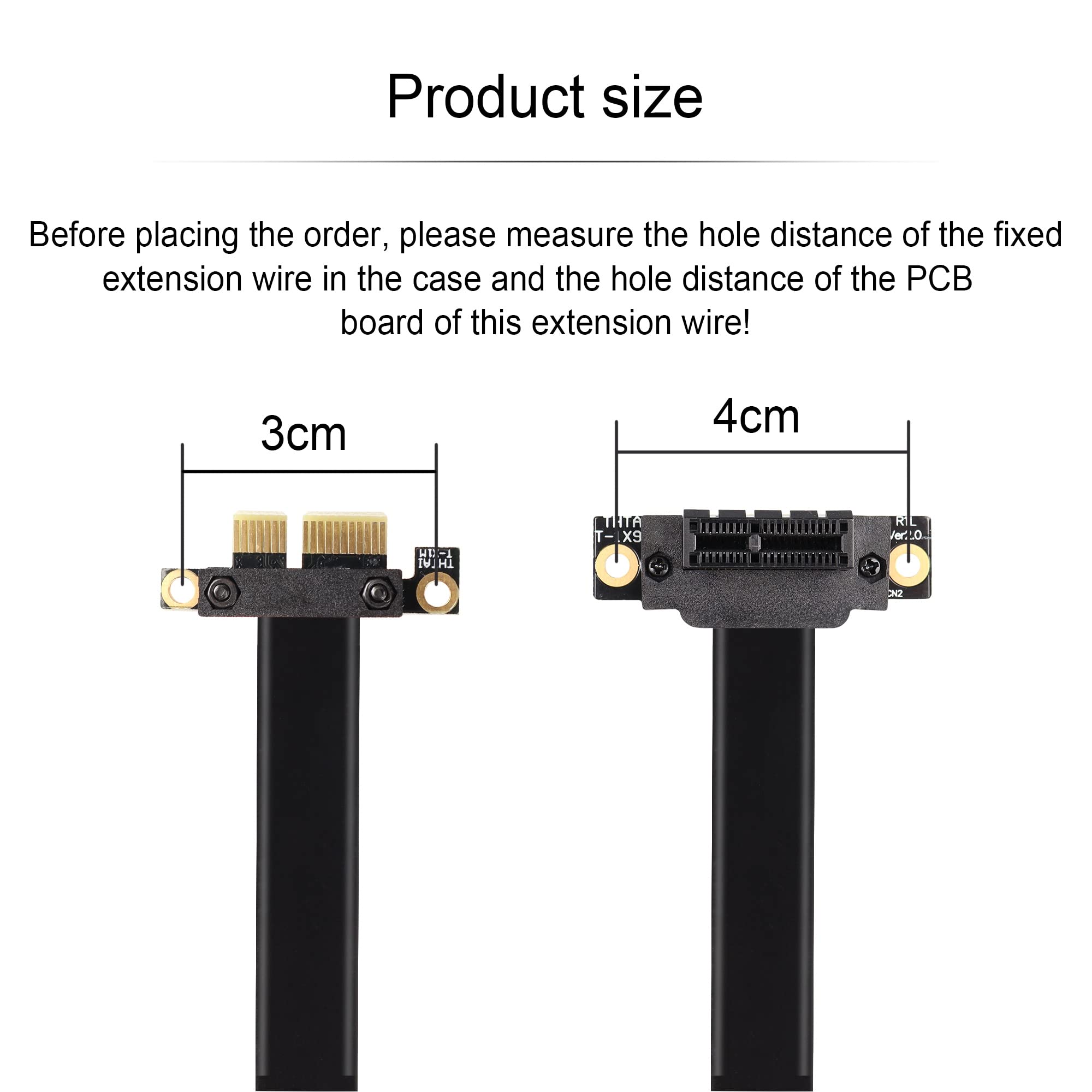 GINTOOYUN PCIE 1 x kabel przedłużający 90 stopni PCI Express 3.0, 1 x męski do żeńskiego Up, Wireless Network Card Sound Card (5 cm, slot 90° Up) (30 cm)