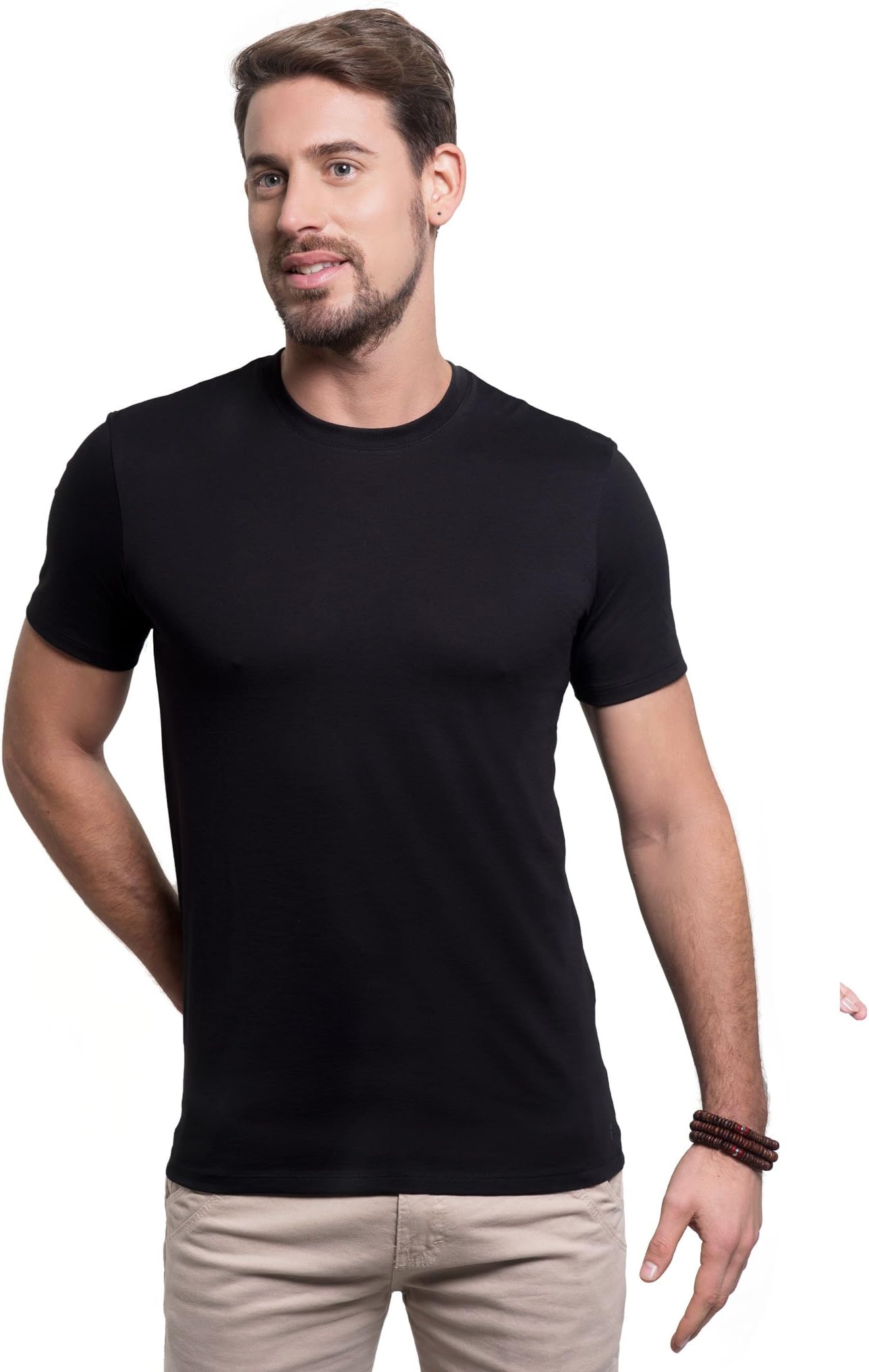 Men's Crew Neck Tee, 100% Organic Peruvian Pima Cotton Black