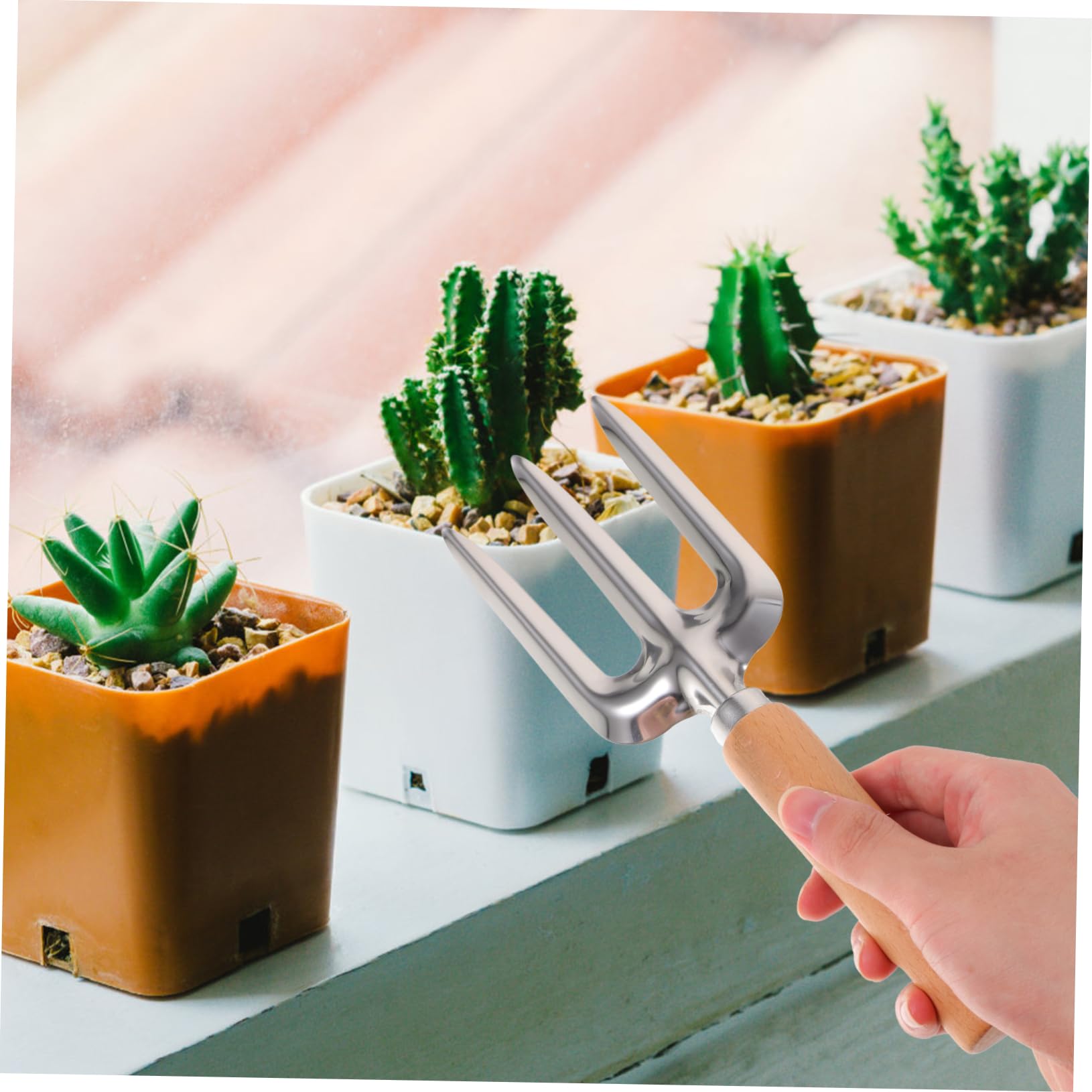 1juego Herramientas De Jardinería De Mango De Incluye Espátula Rastrillo Azadilla y Herramientas De Jardín Convenientes para Plantar y Desherbar