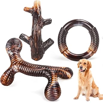 Zimtty Dog Toys, Squeaky Indestructible Dog Chew Toys for Aggressive Chewers, Tough Alligator Rubber Teething Chew Dog Toys for Large Medium Small Dog (Green Crocodile)