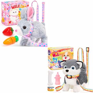 Tagitary Plush Bunny Toy for Kids,Interactive Realistic Bunny and Puppy