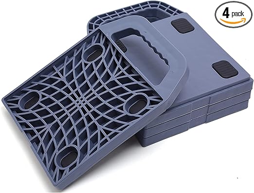 RV Jack Pads with The Easy-Grip Handle Preventing Jacks from Sinking Camper Jack Pads Iron Grey Pack of 4