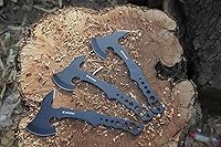 Vista 6 de Juego de hachas de lanzamiento DEER EDGE – Paquete de 3 hachas de lanzamiento equilibradas para práctica de objetivos, recreación al aire libre