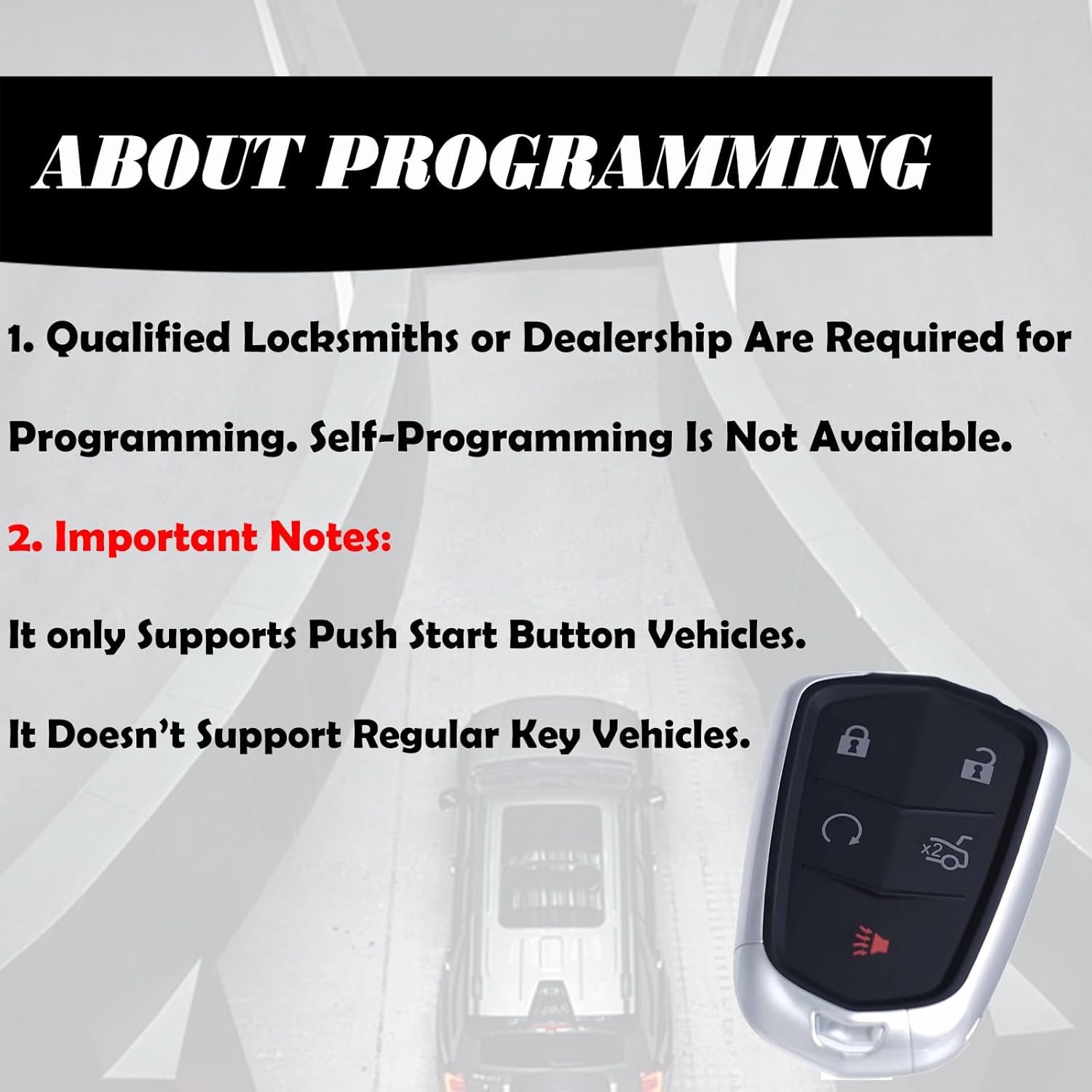 MechanMagic Key Fob Replacement Compatible for Cadillac ATS XTS 2015-2019 CTS 2014-2019 Proximity Smart Keyless Entry Remote Control Remote Start 13580811 315Mhz 13594024 HYQ2AB 1358539 13598507 - Image 5