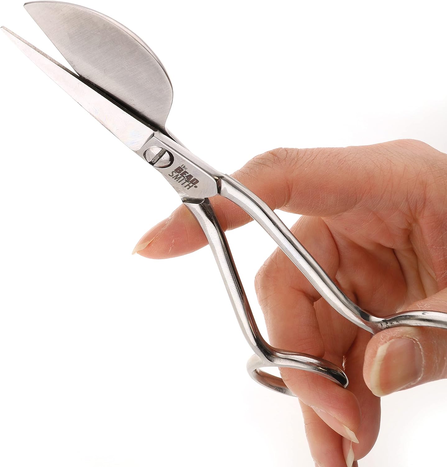 The Beadsmith Applique Scissor – 6 Inches, Duckbill Knife Edge, Angled Handle, Adjustable Tension Screw – Paddle Shape for Art, Crafting, Fabric, Thread, Needlework, Embroidery & Sewing