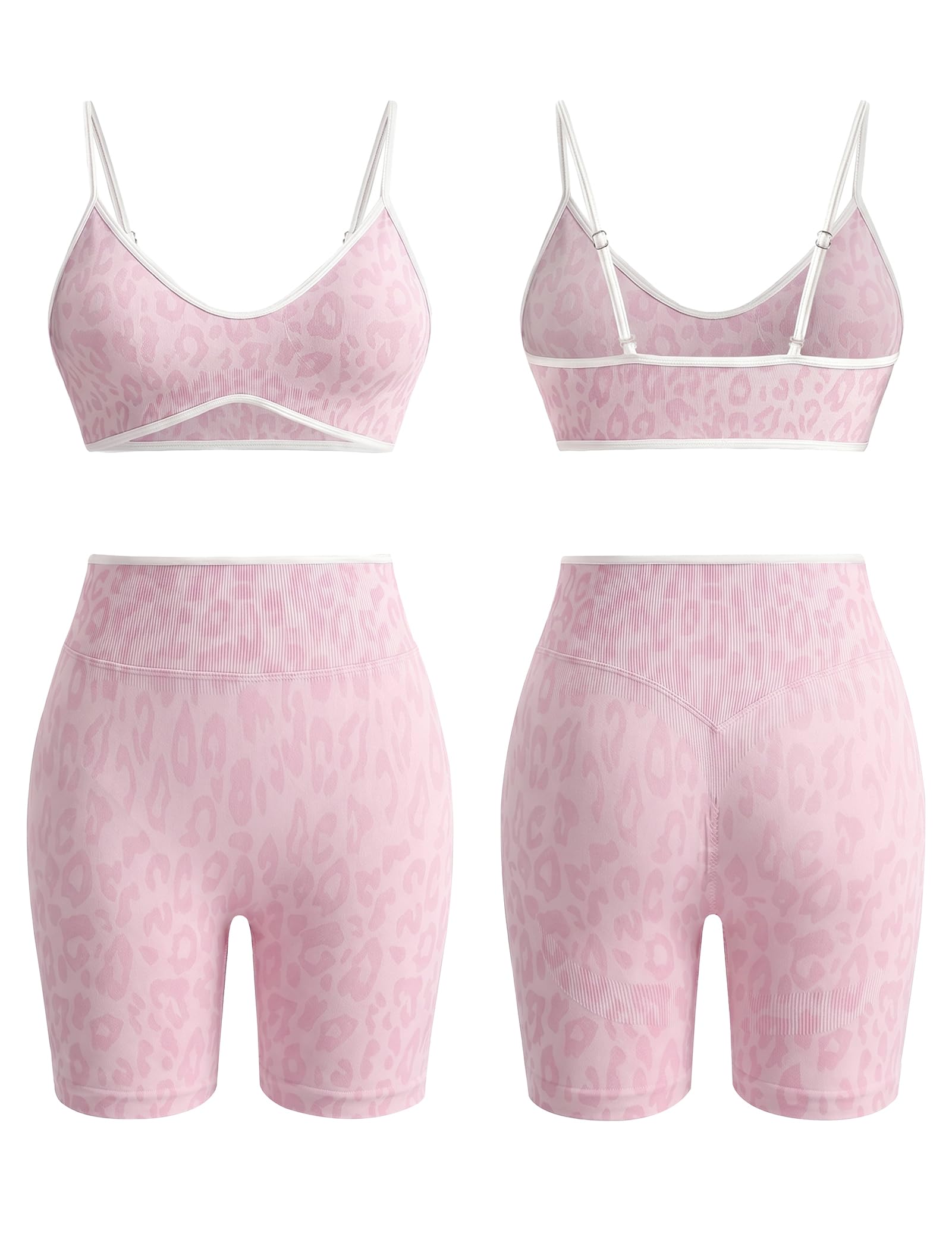 Odizli Set sportivo da donna Leo con reggiseno a vita alta e pantaloncini