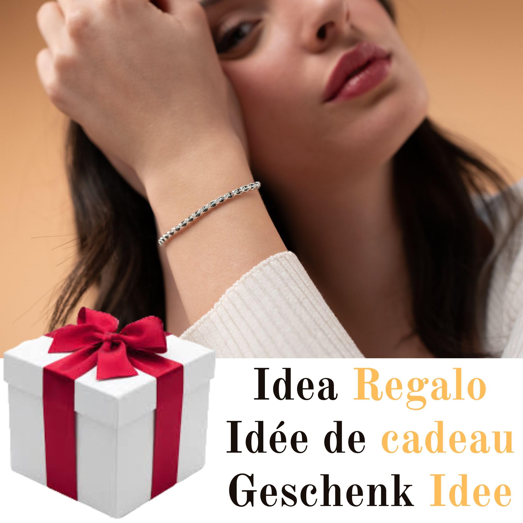 QUADRI - Armband Damen und Herren Silber 925 - mit Zirkonia - Made in Italy