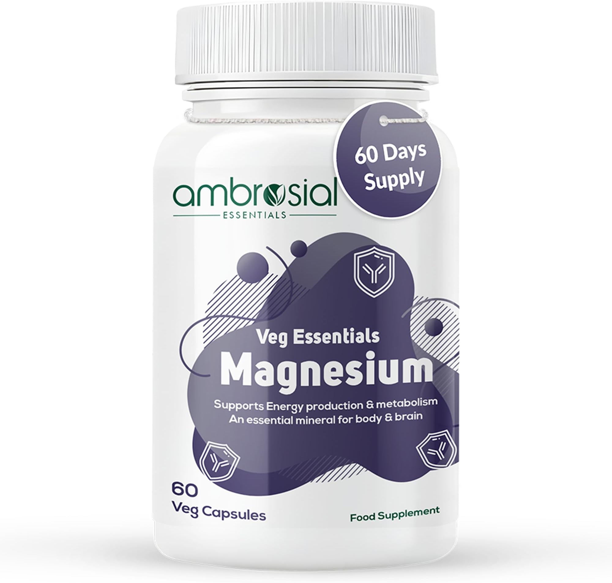 - Ambrosial Magnesium Complex Food Supplement | Increases Muscle Functions | Reduces Tiredness | Boosts Energy Levels (pack of 1-60 Capsules)