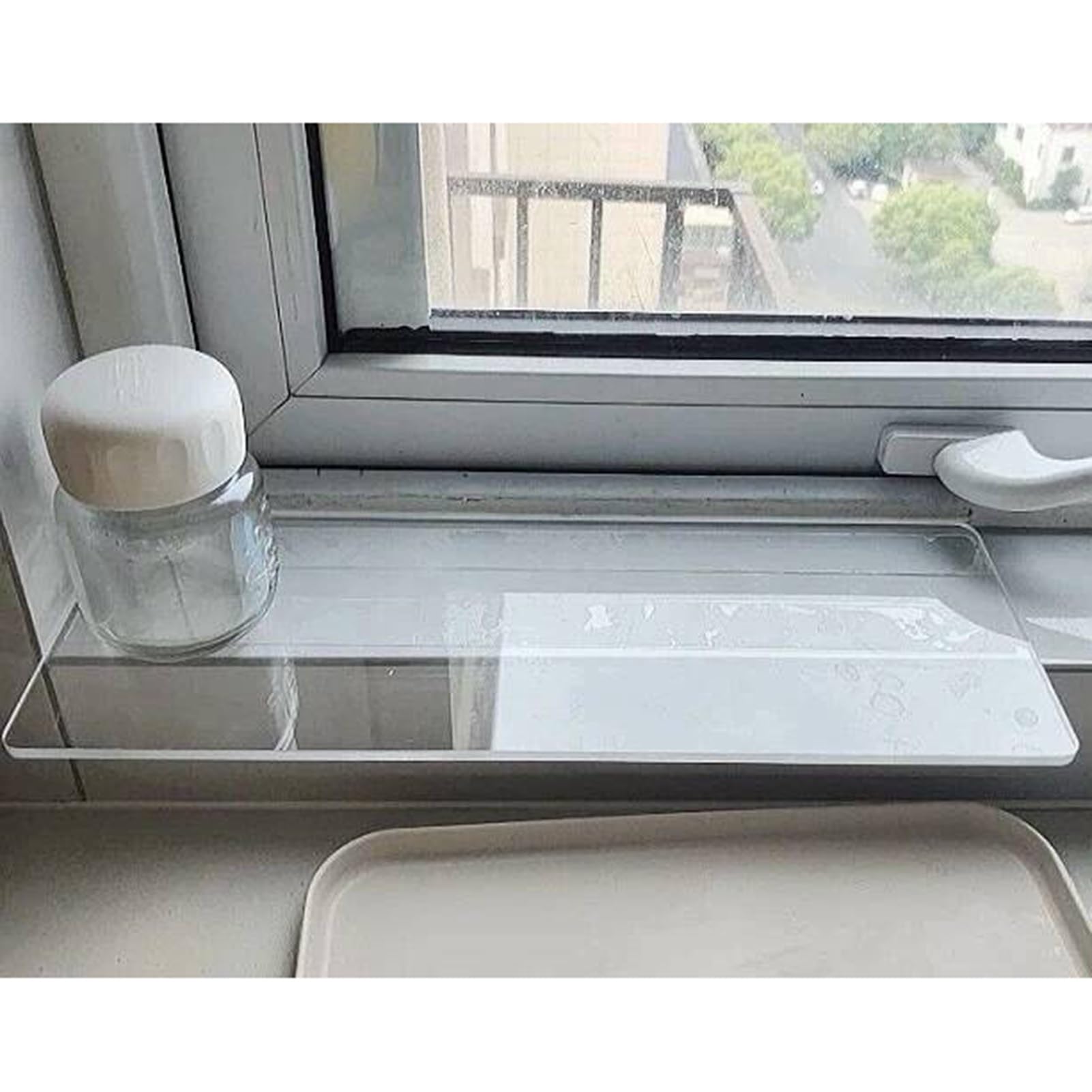 Extension de rebord de fenêtre acrylique transparent sans perçage pour ranger