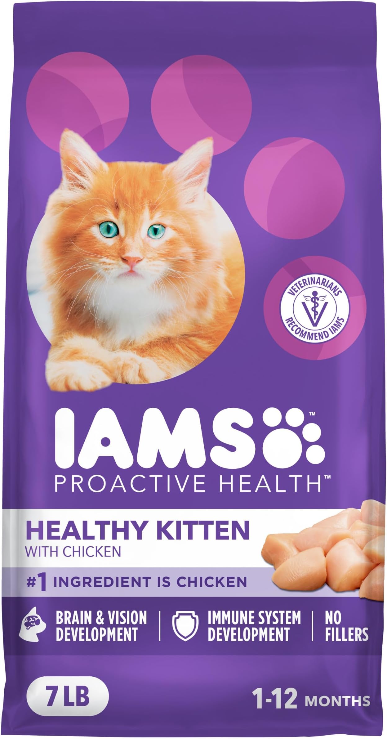 Proactive Health Kitten Dry Cat Food, Healthy Kitten Food Dry Recipe with Real Chicken in Every Bite, 7 lb. Bag