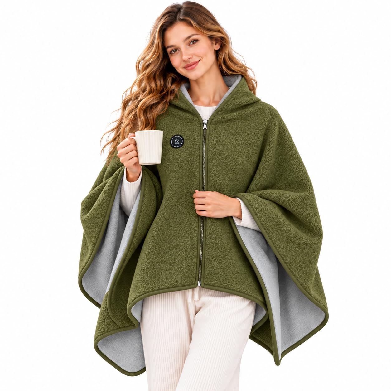 2027 New Heated Shawl Wraps for Women, USB Wearable Blanket，Green