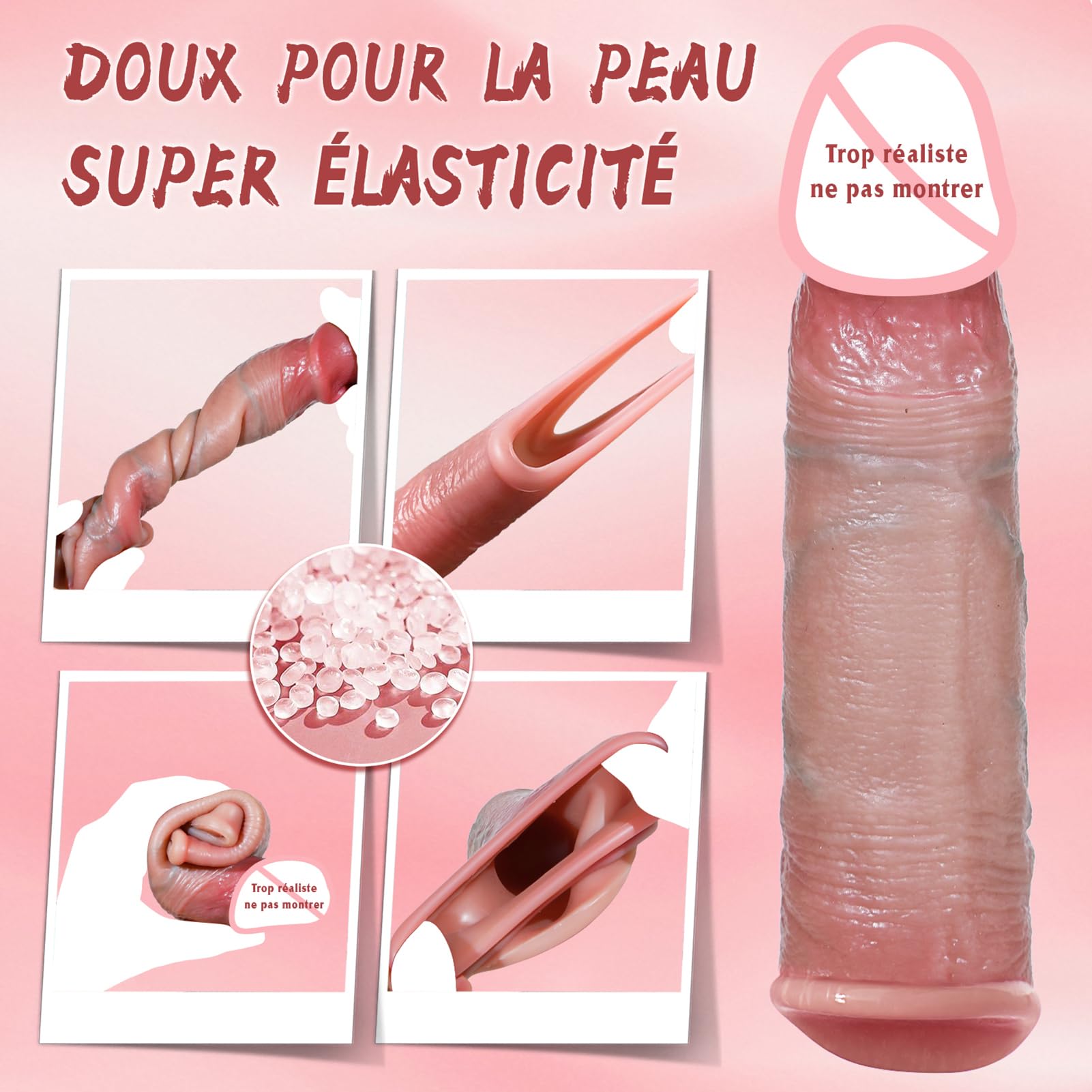 Gaines pour Pénis Sex Toys Homme - Sex Toýs Femme Couple Gode Sextoy Réaliste Gaine Jouet Sexuels Manchon Masculin pour Agrandir Son Pénis Éjaculation Retardée, Anneau Penien Sextoyse Couple Plaisir