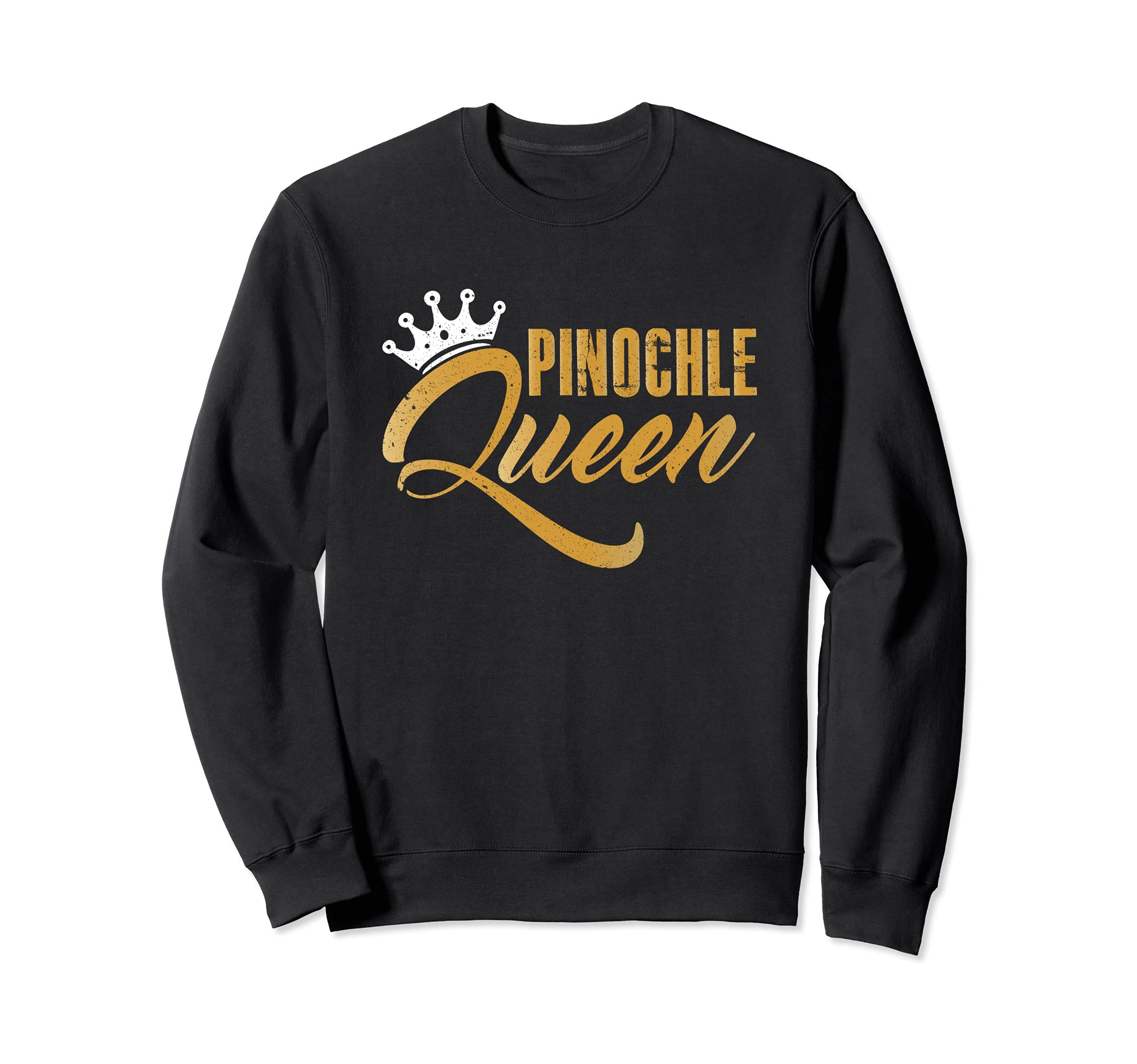 Pinochle Queen Card Game Gamer Player Trick-Taking Sweatshirt, Black