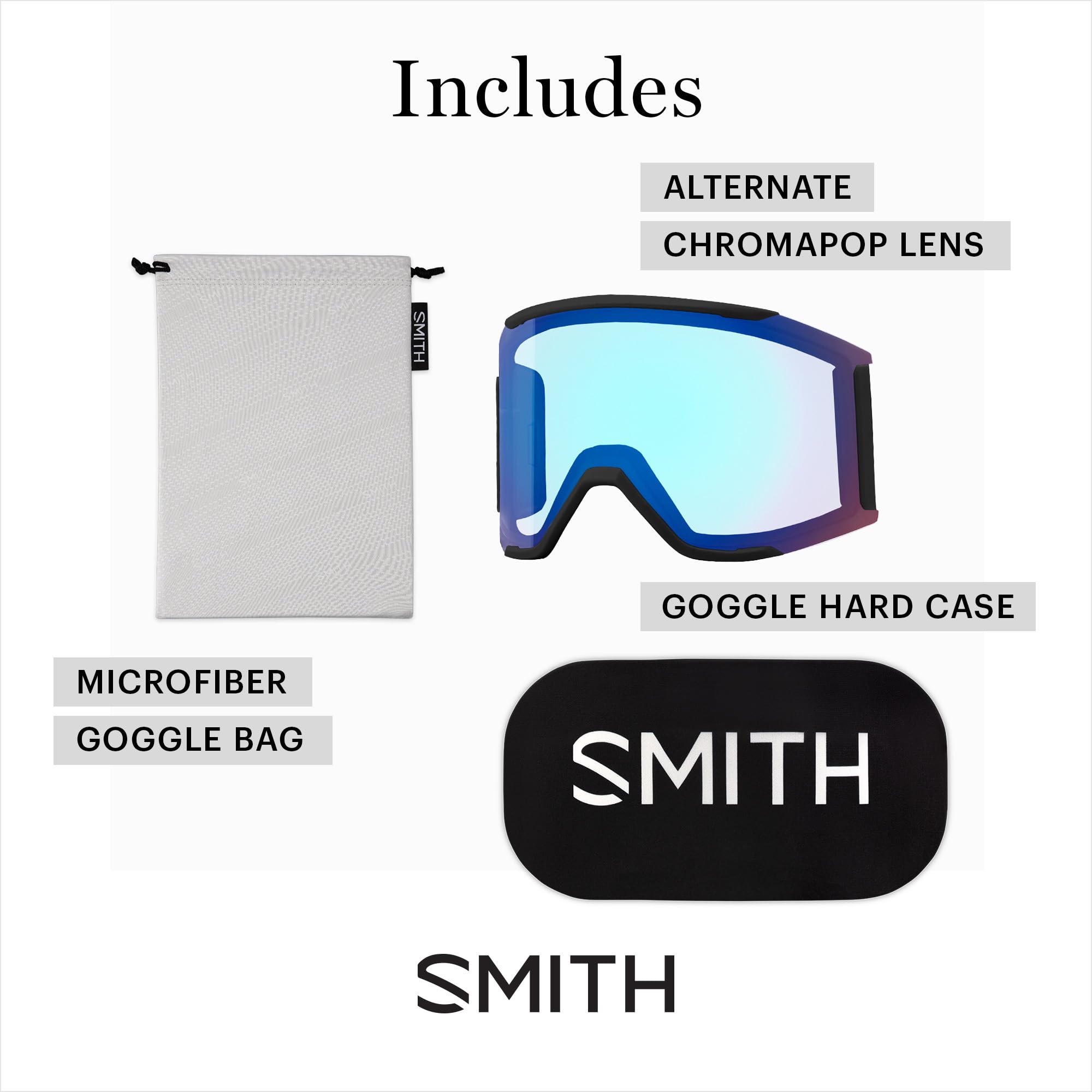 Smith Squad MAG Schneesportbrille für Erwachsene, Unisex, Vintage-Stil, Camouflage-Rahmen, ChromaPop Sun, schwarze Gläser + Ersatzgläser für schwaches Licht