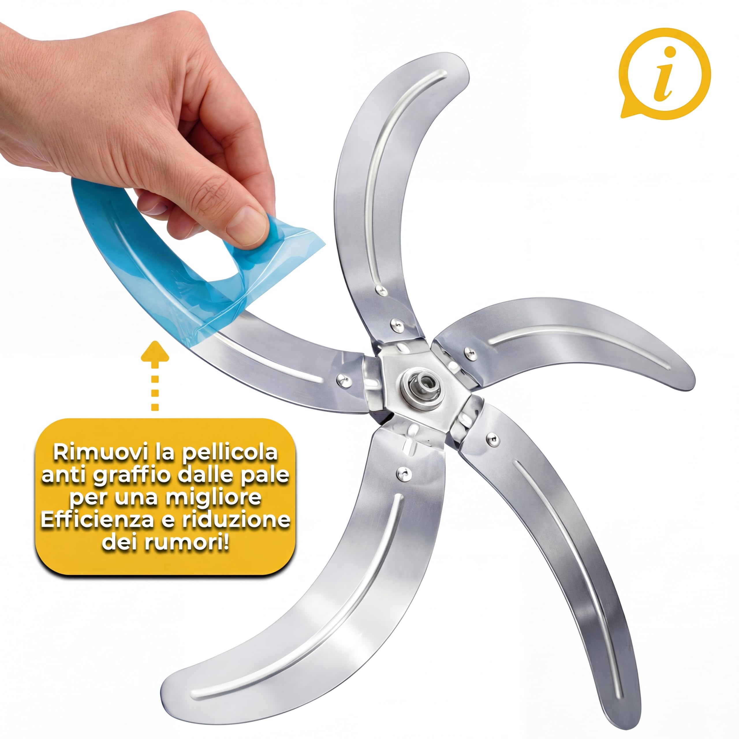 MAKA Ventilatore a Piantana Potente, Ventilatore Metallo 5 Pale, 75W, Basso Consumo, Oscillazione Orizzontale, Ventilatore da Terra Industriale Diametro 50cm, Regolabile Altezza Max 130 cm 3 Velocità