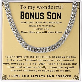 Bonus Son Necklace Gift, To My Bonus Son From Mom, Dad Necklace, Bonus Son Gift, Step Son Gift, Christmas Gift For Bonus Son, Son Necklace, Adopted Son Gift, Stepchild Gifts