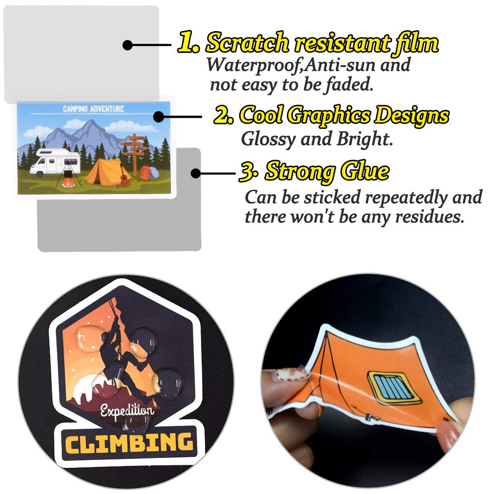 Outdoor Stickers for Water Bottles Stickers for Boys 100 Pack Nature