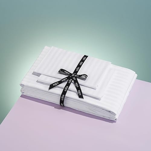 Miniatura 4 de Pereti Italia - Funda de almohada de algodón de lujo, 100% algodón satinado de fibra larga, sábanas de algodón de calidad de hotel, juego de sábanas