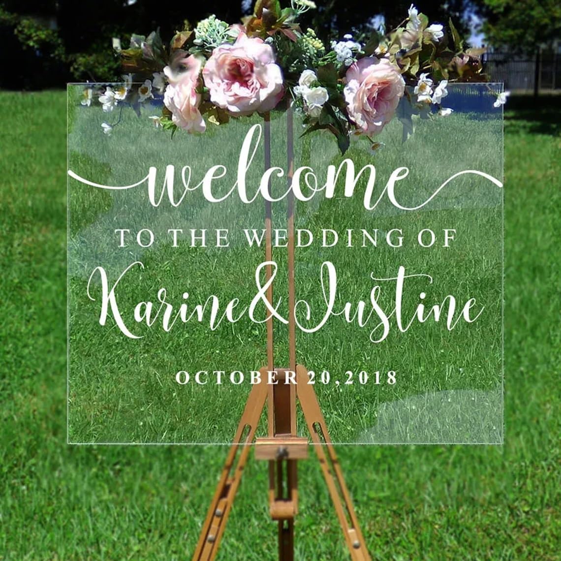 Letrero Personalizado De Bienvenida A Nuestra Entrada De Boda, Calcomanía De Vinilo Con Nombres Y Fechas Personalizados For Espejos, Decoración De Bodas, Letreros De Boda De Bienvenida Personalizados