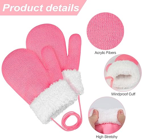 Miniatura 4 de ONESING 2 pares de guantes para bebé, guantes de invierno para recién nacidos, guantes de invierno para bebés y niñas