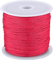 Vista 10 de Cordón de nailon de 0.031 in, hilo de nudo chino macramé pulsera de cola de rata trenzada (negro)