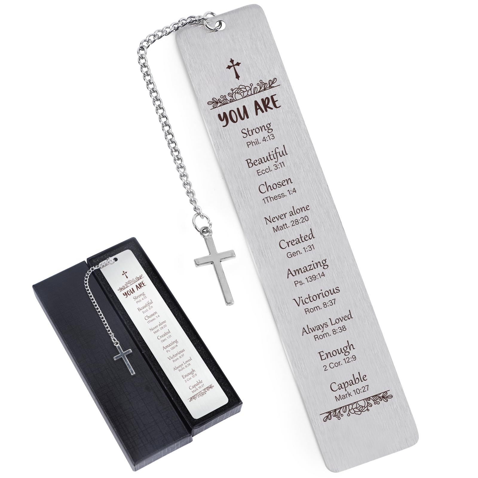Metal Christian Bookmarks Gifts - Inspirational Bible Verse Bookmarks Gift for Book Lovers Religious Book Mark for Women Friends Birthday Baptism First Communion Graduation Retirement Gifts