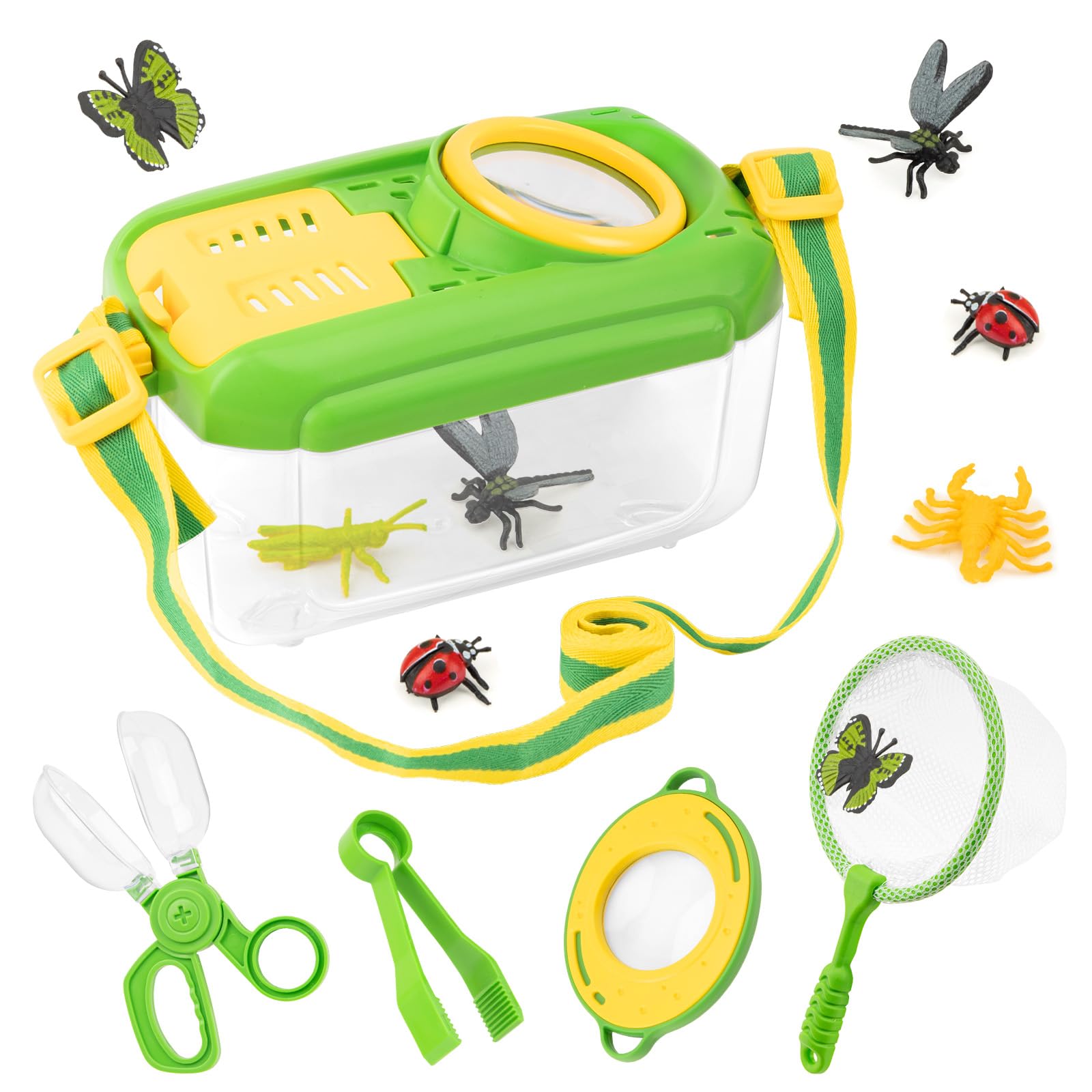 Funsland Bug Hunting Kits for Children - 5 Pcs Kids Bug Catching Kit with 12 Fake Insects, Outdoor Explorer Kit Toys for Toddlers, Christmas Educational Toys Gifts for Boys Girls 3 4 5 6 Years Old โ image 1