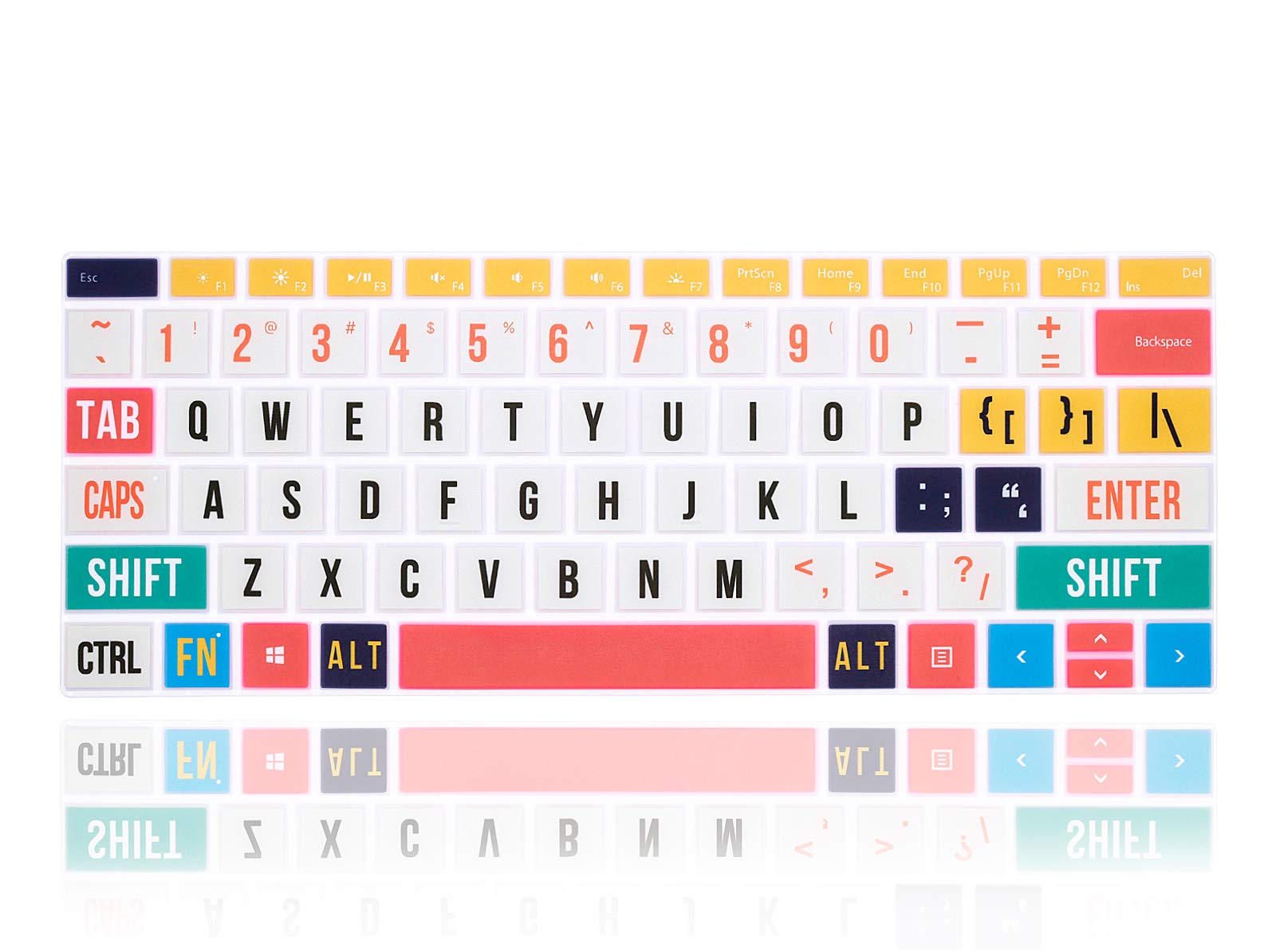 MMDW English Silicone Keyboard Cover for Microsoft Surface Pro 4 and Pro 7 2019/for Surface Pro 6 2018/for Surface Pro 5 2017 Keyboard for Surface pro 6 12.3-Inch,Creative Rainbow Font