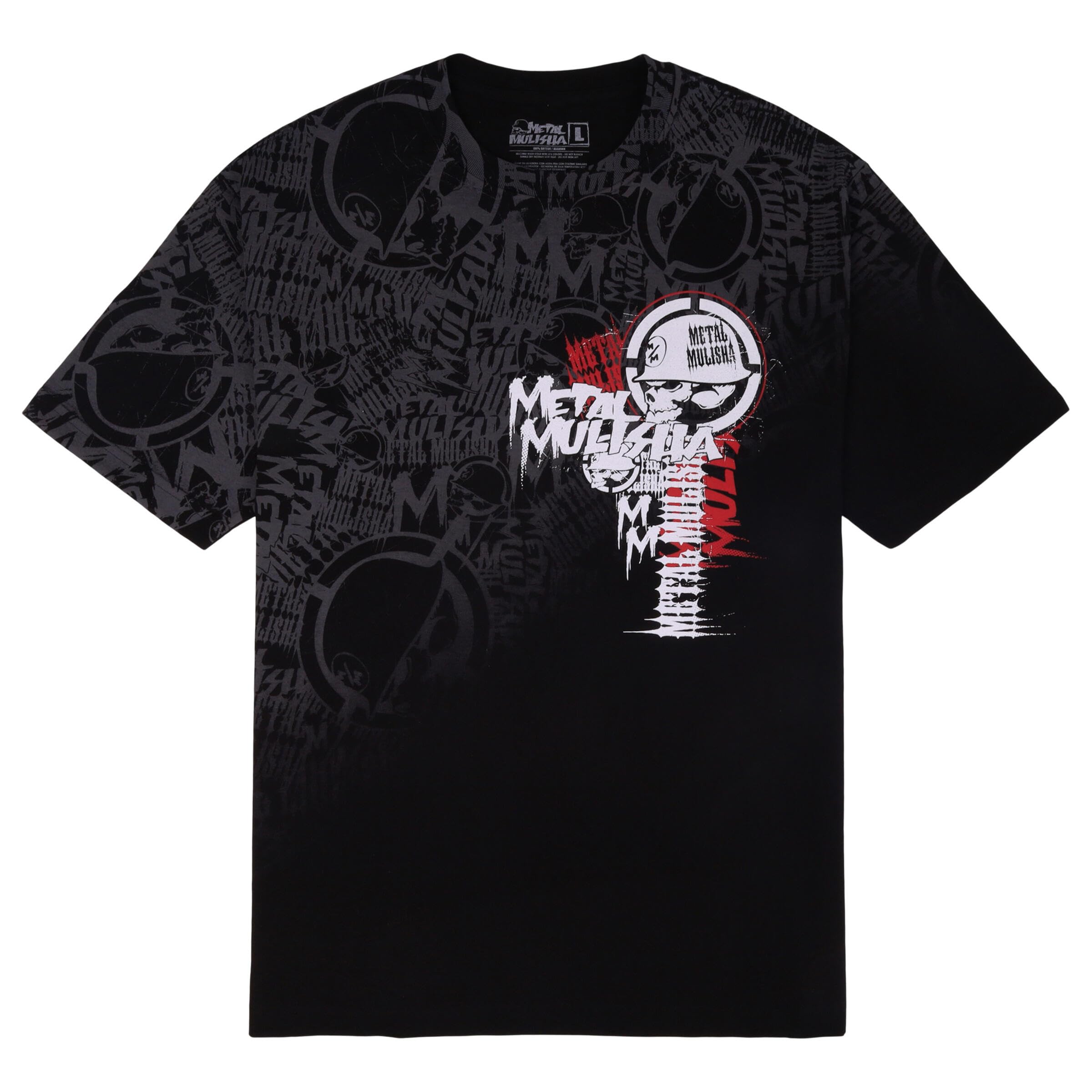 Metal MulishaMen's Half Tone Black Short Sleeve T Shirt