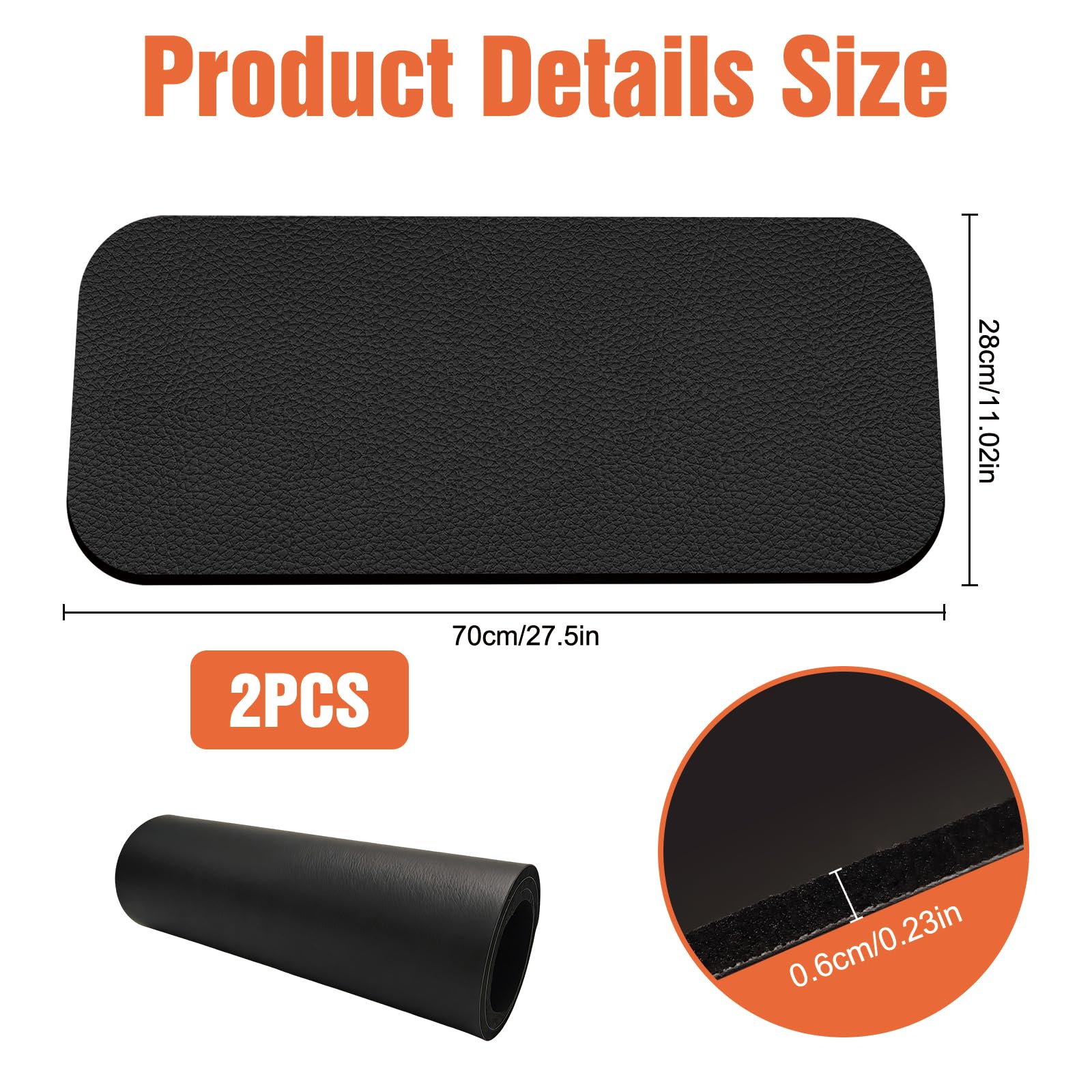Lot de 2 Tapis de Protection Sol Fitness 28 x 70 cm, Tapis de Sol Sport 6 mm Anti Bruit Vibration pour Vélo Elliptique, Treadmill, Home Trainer