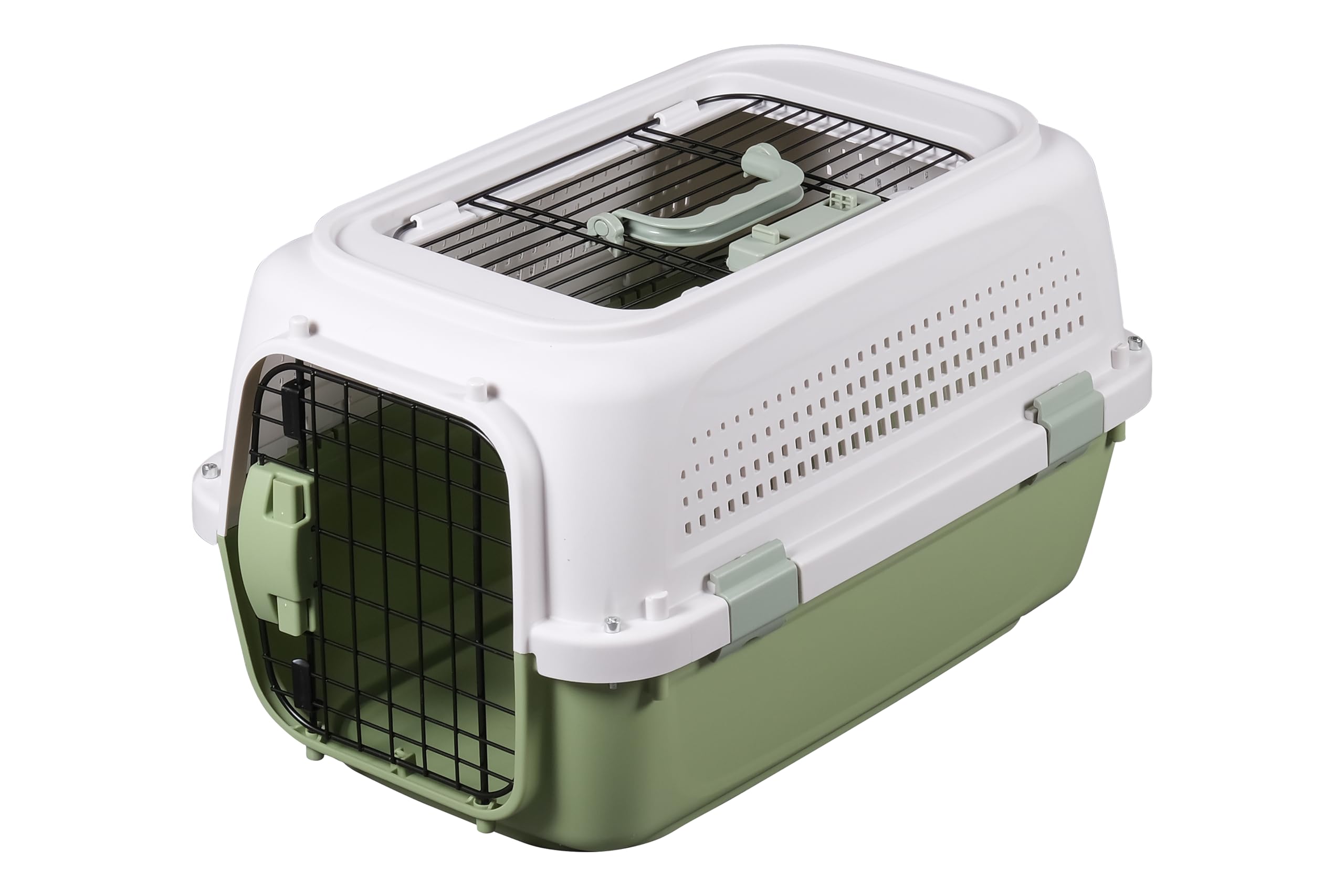 Pet Carrier for Dog, Cat 23 Inches (58 cm) with Two Top Loading Doors, Green