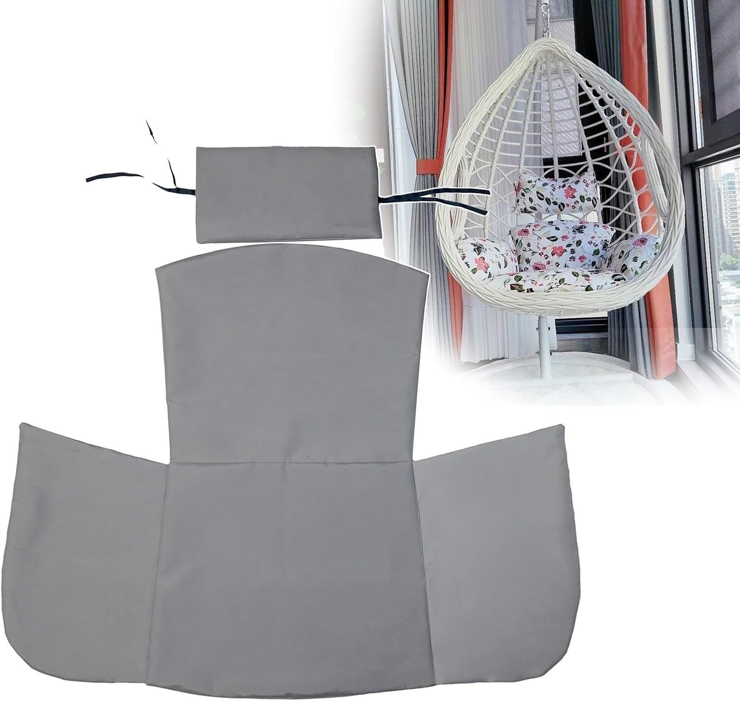 Housse Coussin pour Balancelle Suspendue - Housse ImperméAble pour Balancelle D'ExtéRieur Simple avec Fermeture éClair (Housse Uniquement)(F)
