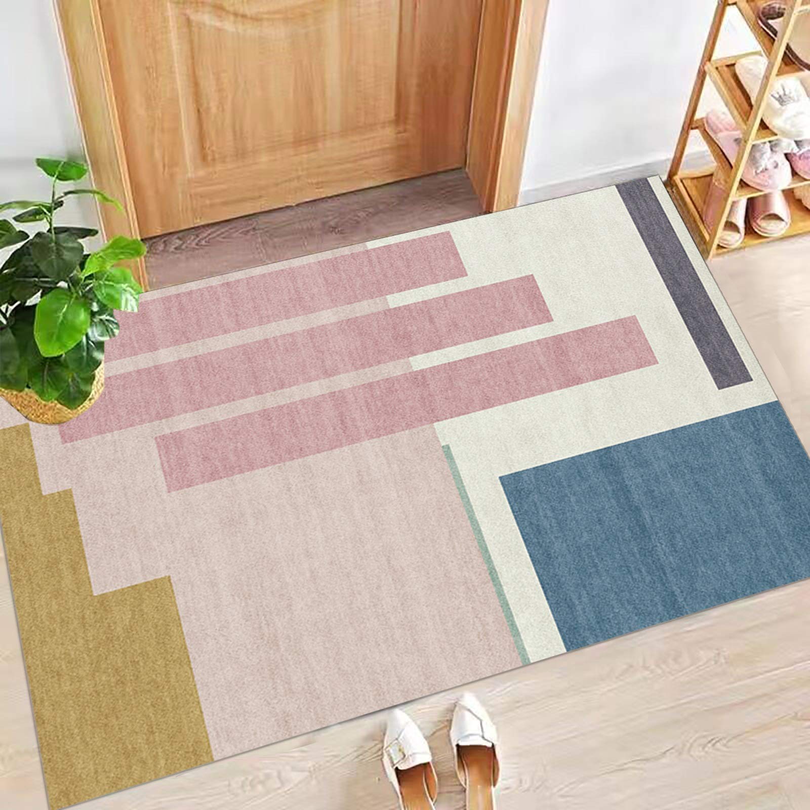 Dywan chodnik do przedpokoju geometryczny chodnik antypoślizgowy, chodnik kuchenny z poliestru nadaje się do prania w korytarzu, kuchni, sypialni, salonu, szerokość 60 cm/70 cm/80 cm/90 cm/100 cm (rozmiar: 100 x 250 cm)