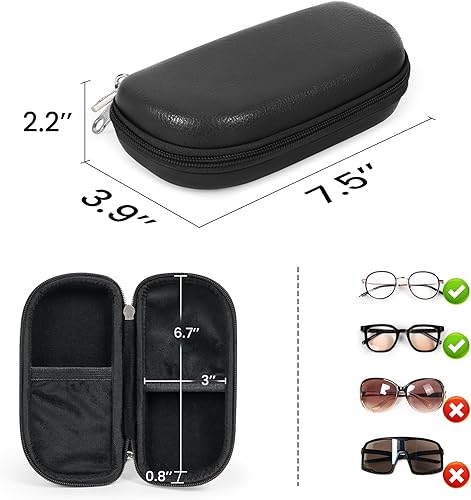 Miniatura 7 de WOMACO Estuche doble para lentes, funda rígida para lentes de 2 París, organizador portátil de viaje doble para lentes de sol para mujeres y hombres