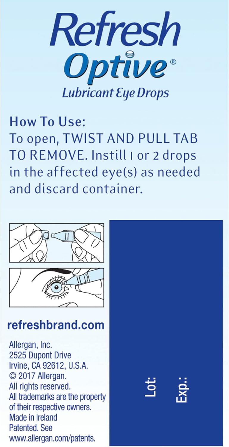 Buy Refresh Optive Lubricant Eye Drops, PreservativeFree, 0.01 Fl Oz